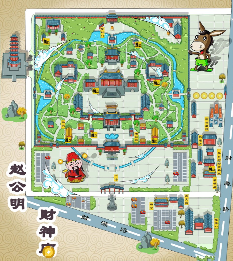 泰丰办事处寺庙类手绘地图